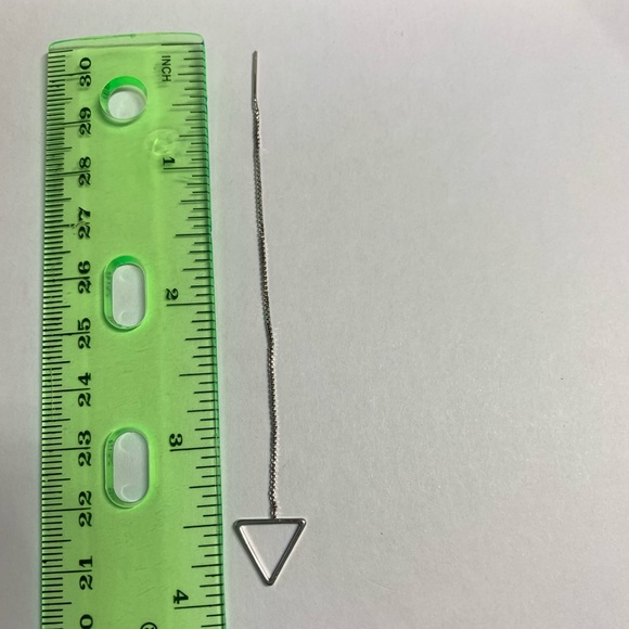 Sterling Silver 925 Triangles Earrings - Picture 4 of 4